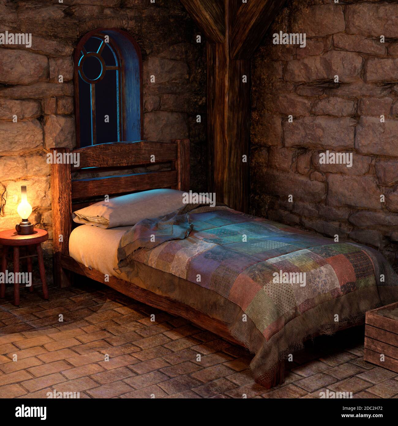 3D rendering of a medieval fairy tale cottage interior Stock Photo Alamy