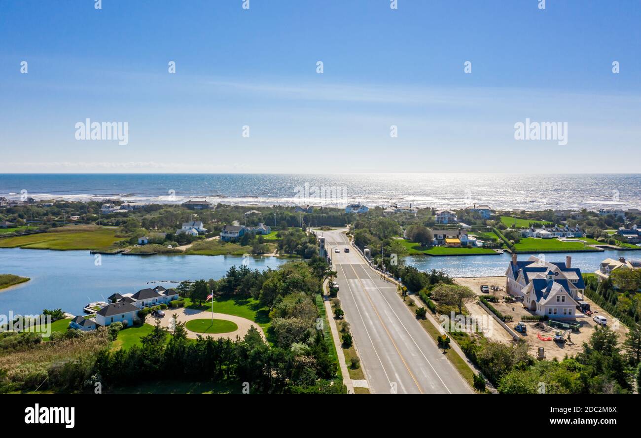 Aerial view of the Quogue Bridge in Quogue, NY Stock Photo Alamy