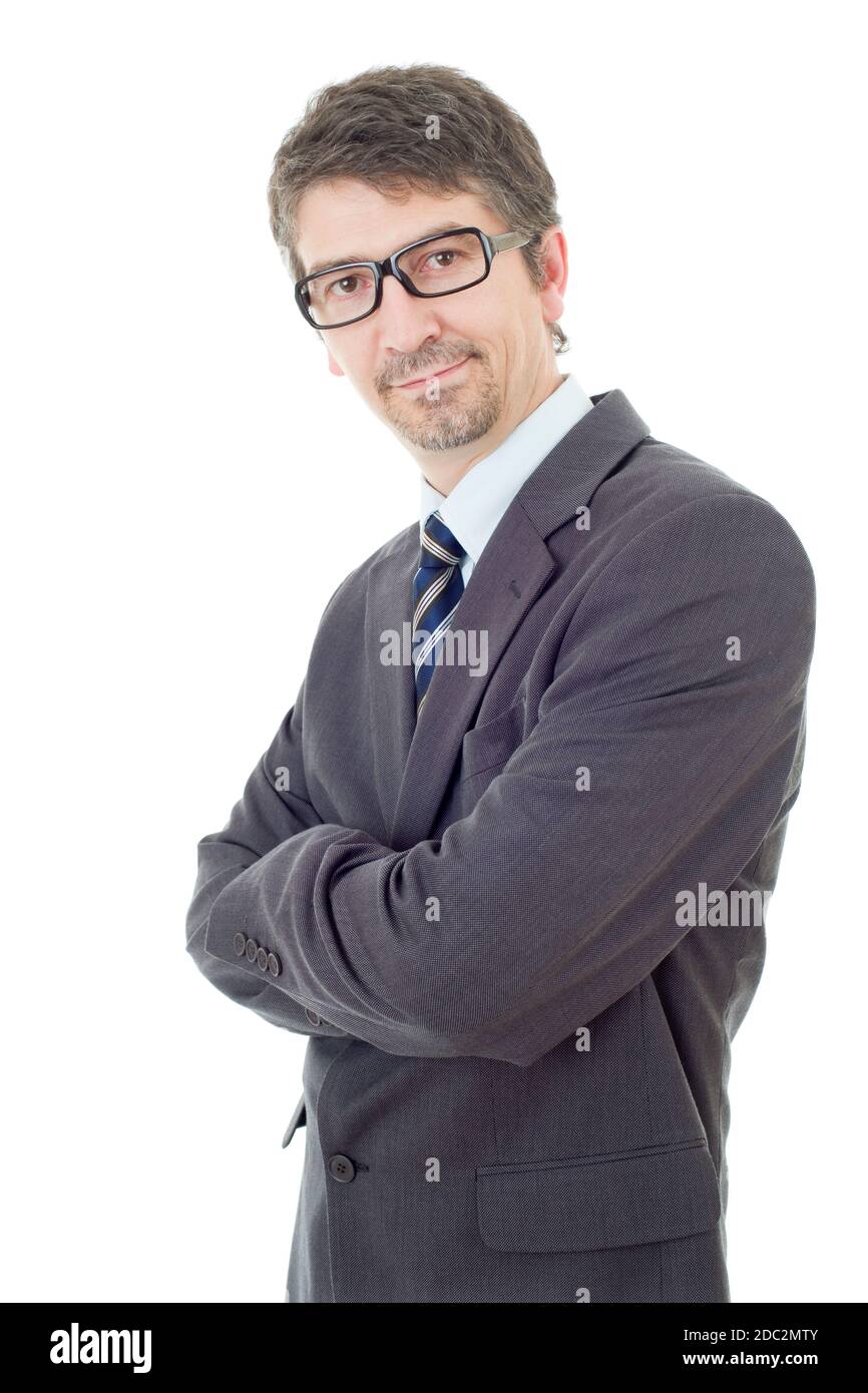 young business man portrait isolated on white Stock Photo - Alamy