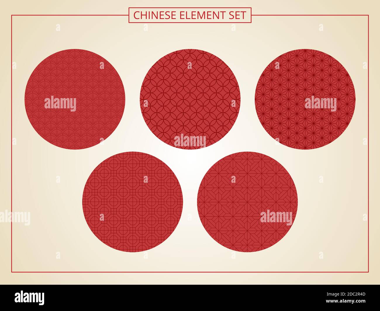 Chinese seamless pattern in 5 styles. Suitable for graphic, banner ...