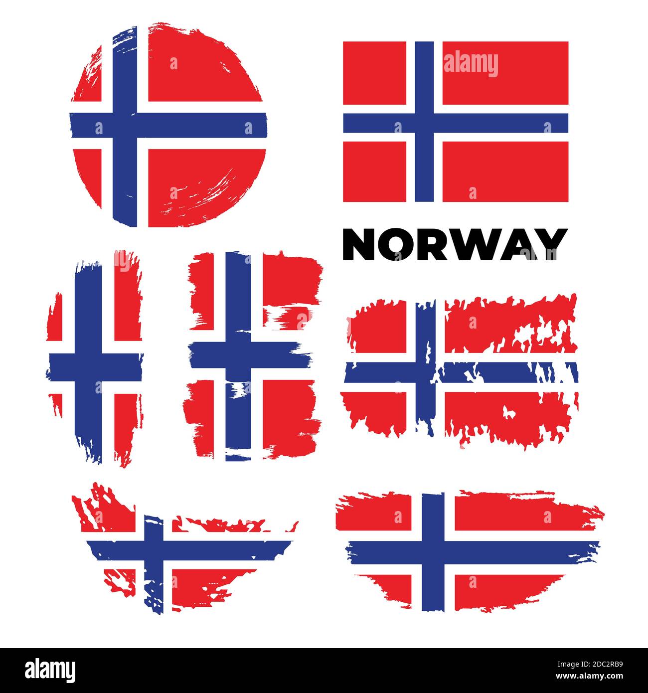 Norway Flag Set. Vector stock illustration isolated  Stock Vector
