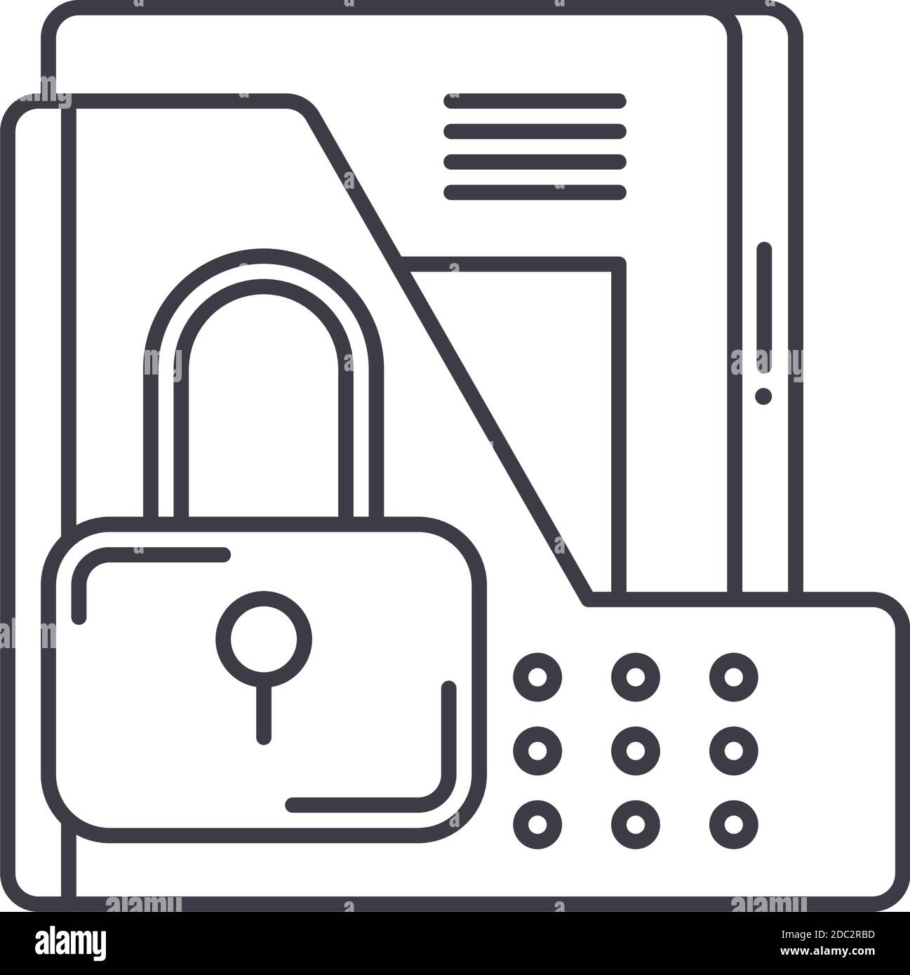 Condential icon, linear isolated illustration, thin line vector, web ...