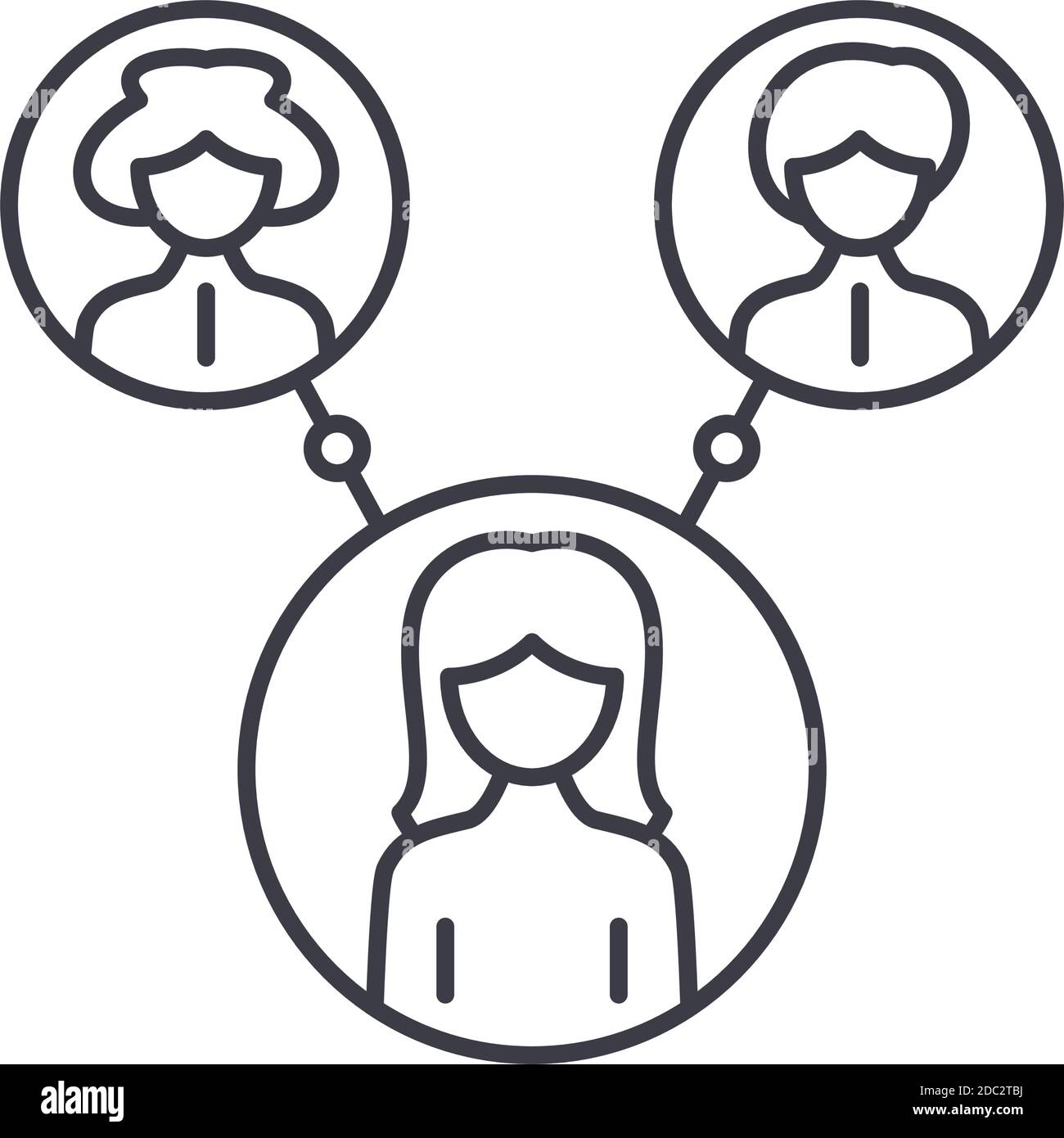 Connection concept icon, linear isolated illustration, thin line vector ...