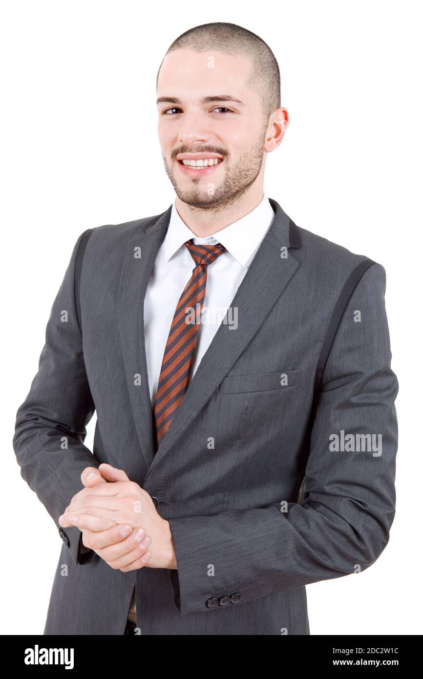 young business man portrait isolated on white Stock Photo - Alamy