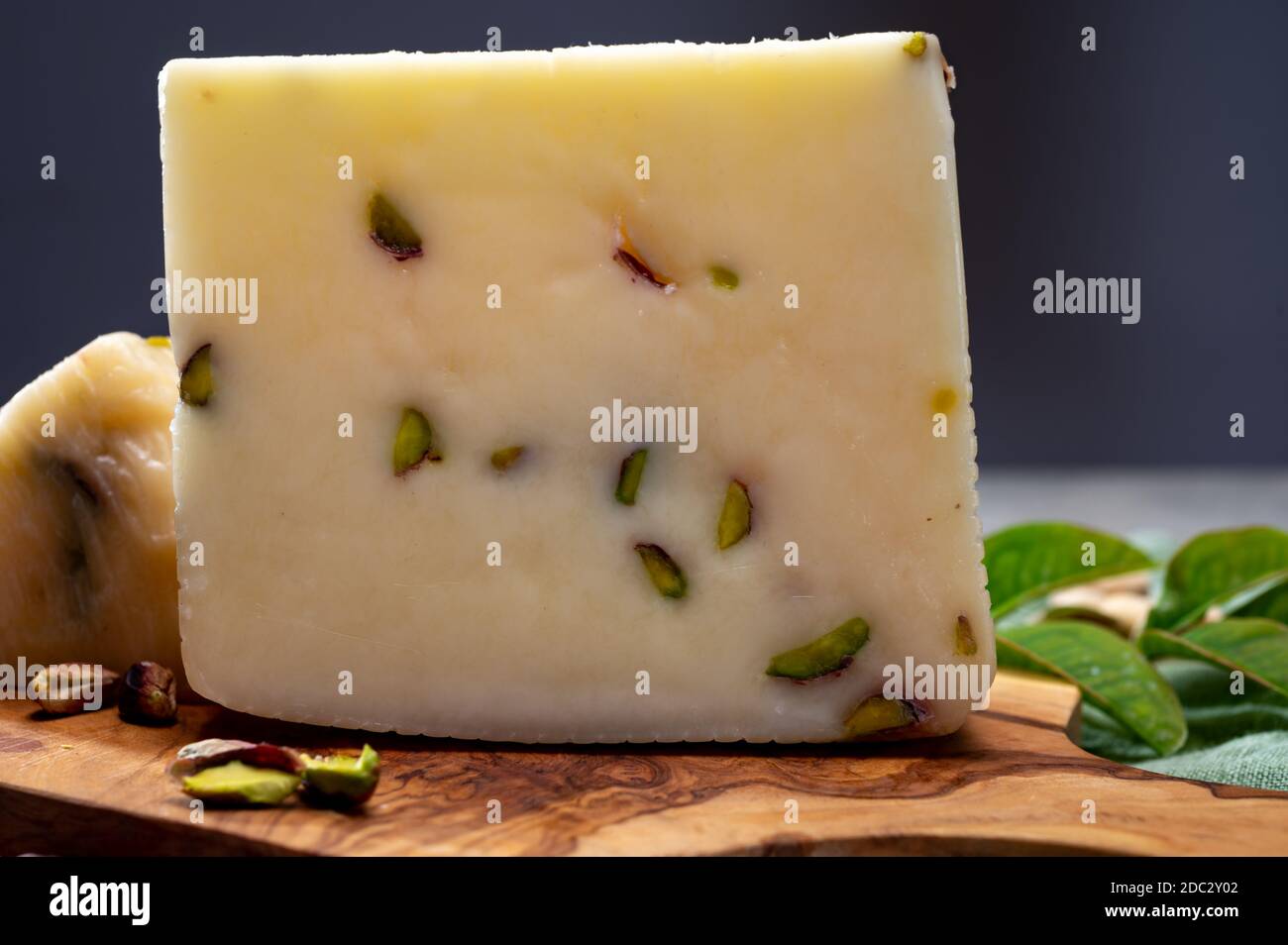 Cheese collection, fresh Italian pecorino cheese made from sheep milk
