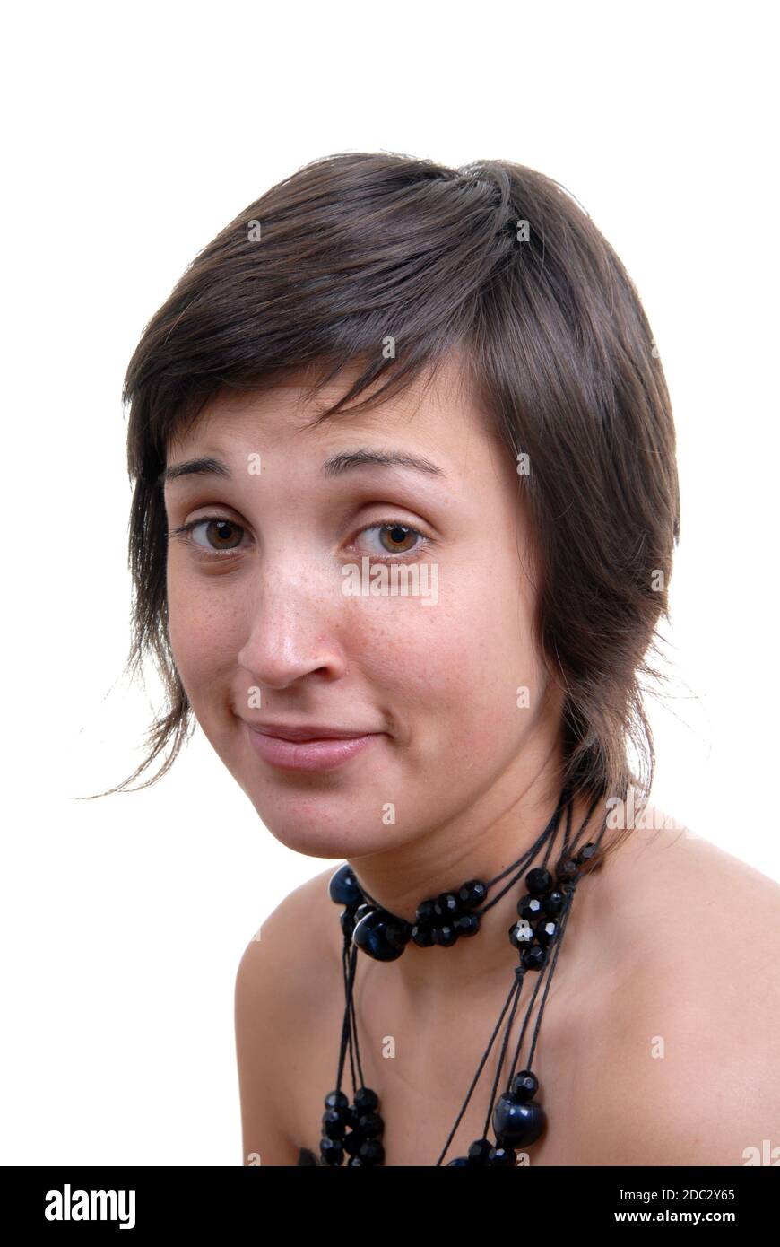 young beautiful woman portrait isolated on white Stock Photo - Alamy