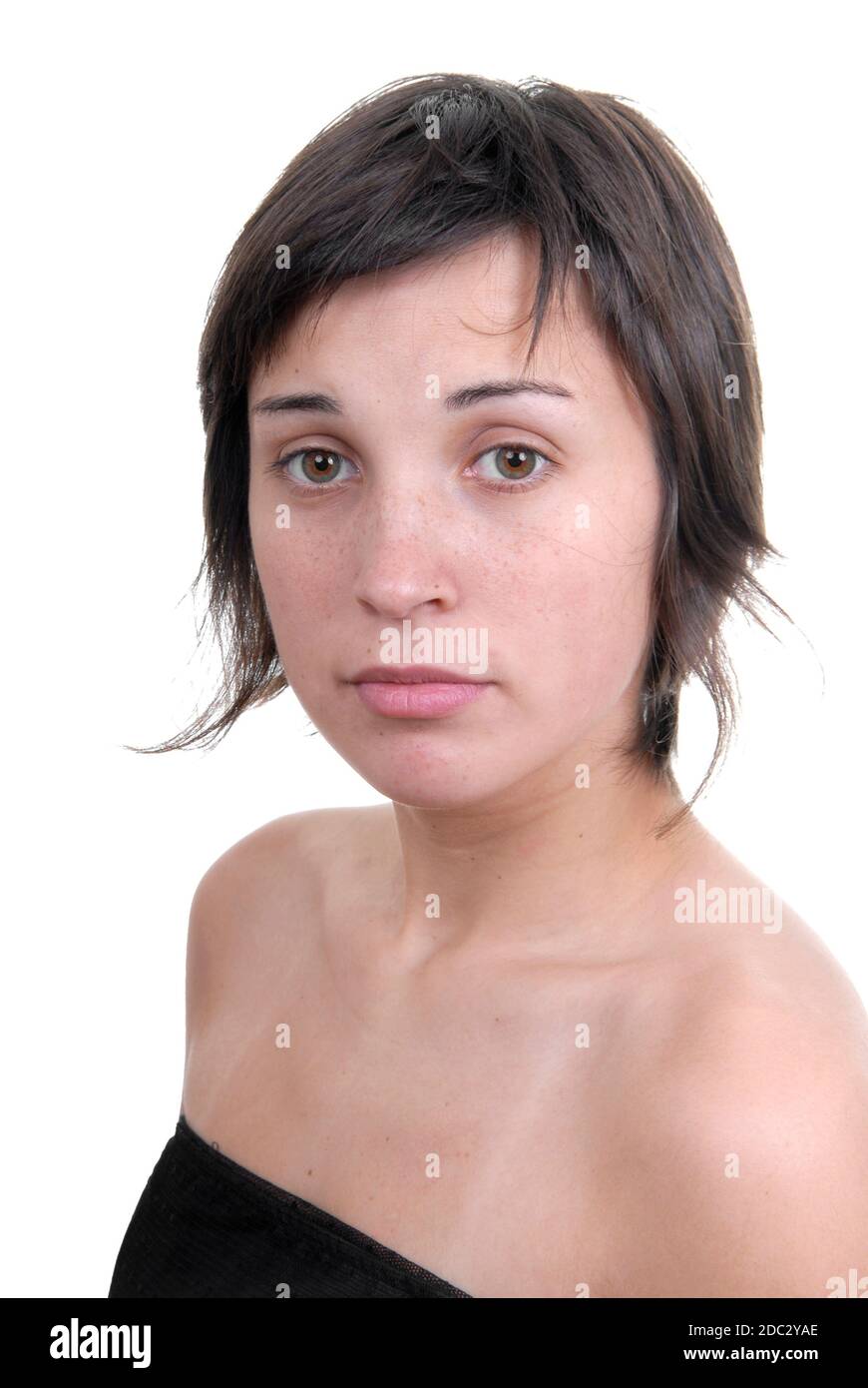 young beautiful woman portrait isolated on white Stock Photo - Alamy