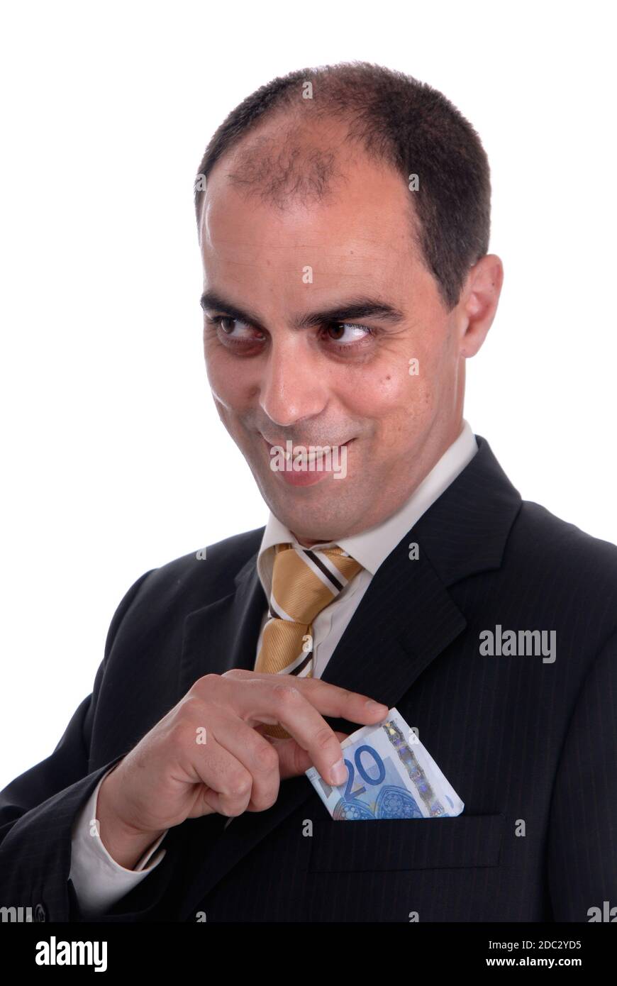 business man with cash isolated on white Stock Photo - Alamy