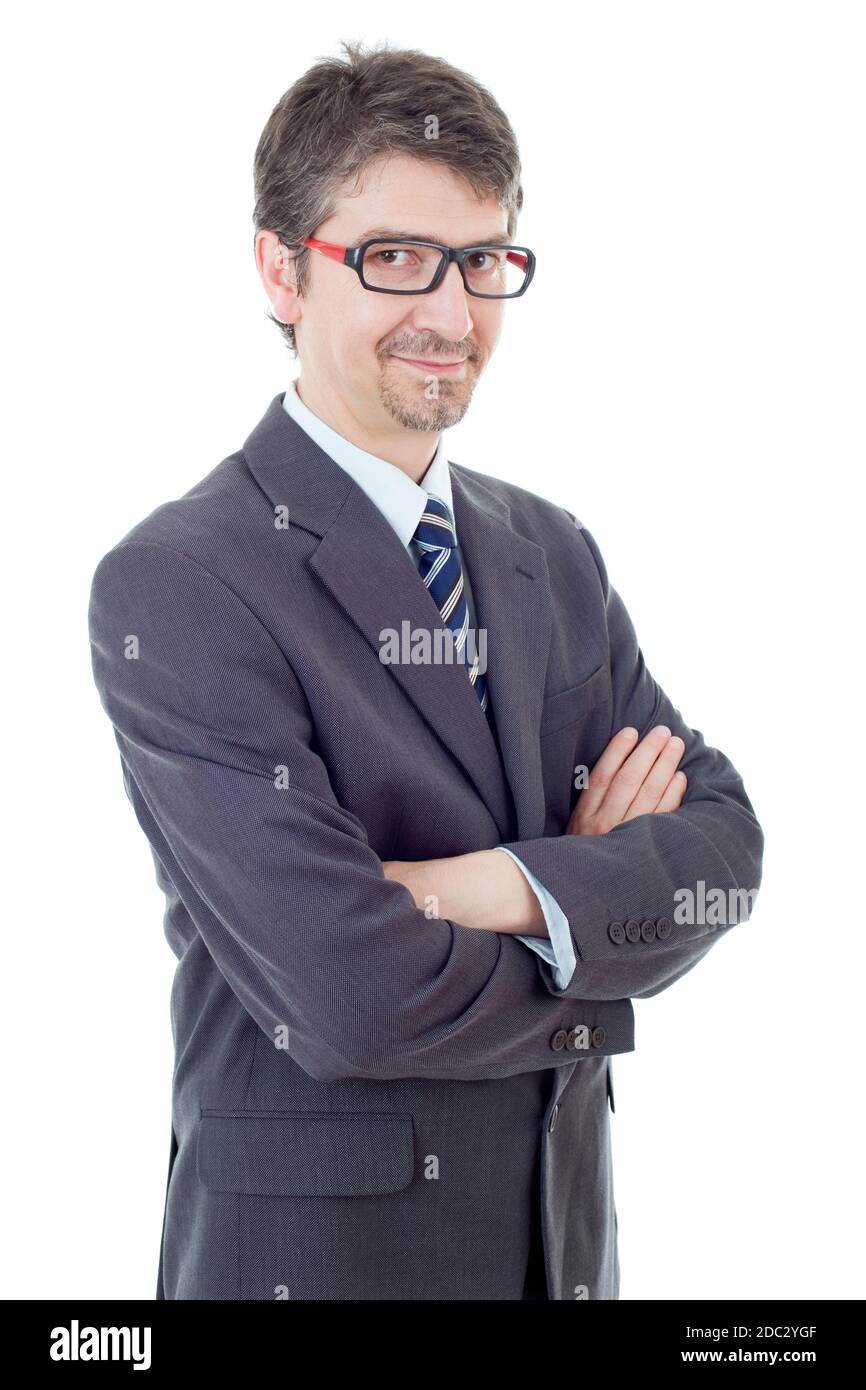 young business man portrait isolated on white Stock Photo - Alamy