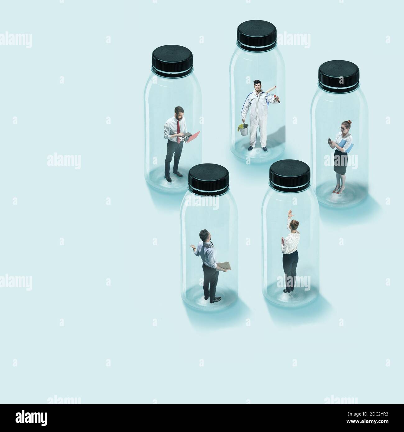 Concept of social distance during coronavirus wolrdwide pandemic, safety in work and daily