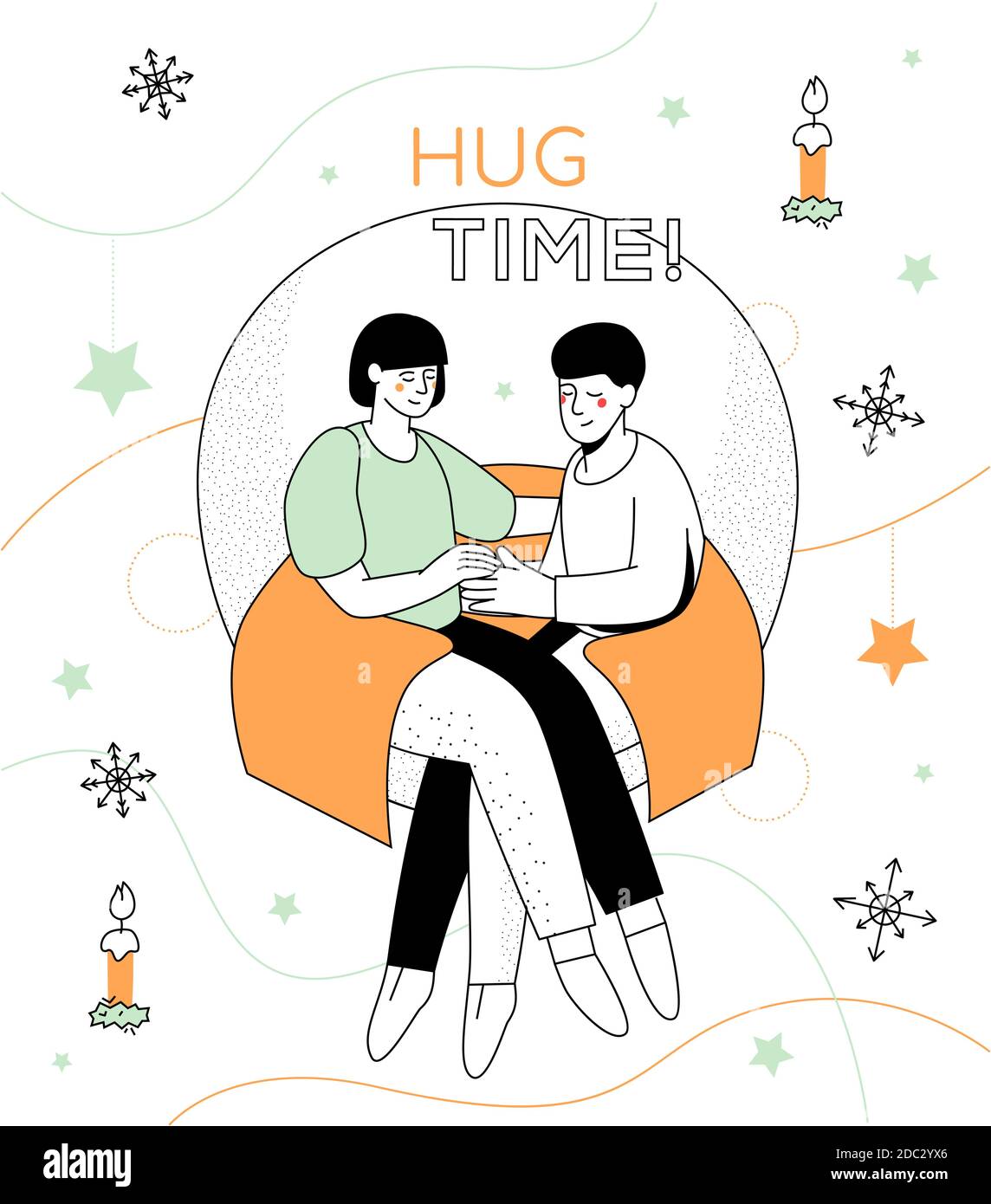 Outline couple hug hi-res stock photography and images - Alamy
