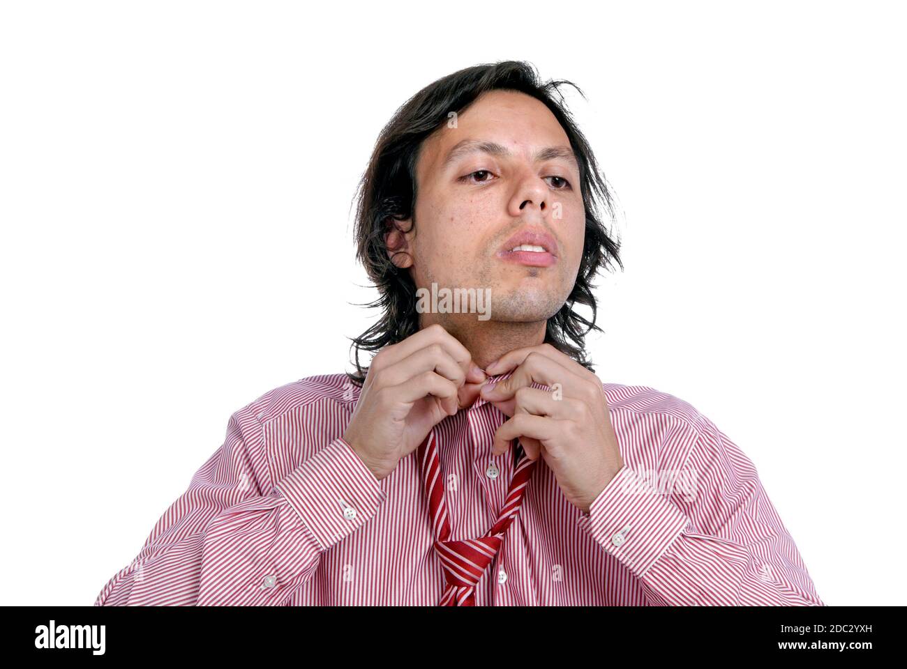 young casual man portrait in white background Stock Photo - Alamy