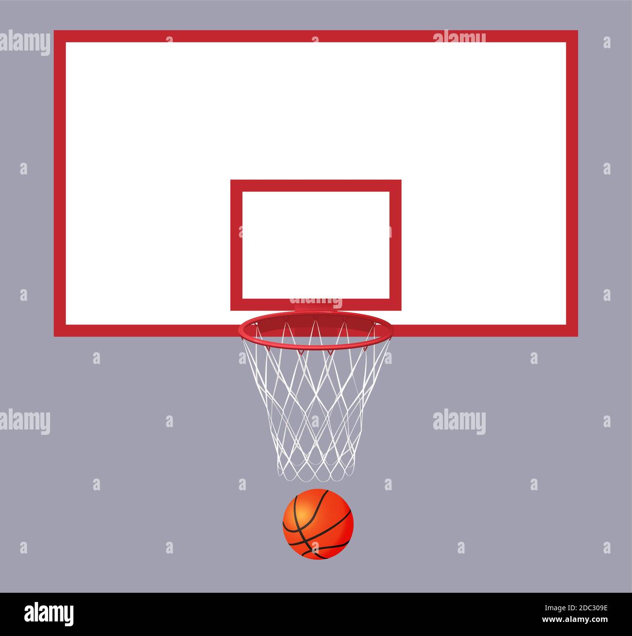 Realistic basketball basket and ball. Vector illustration Stock Vector