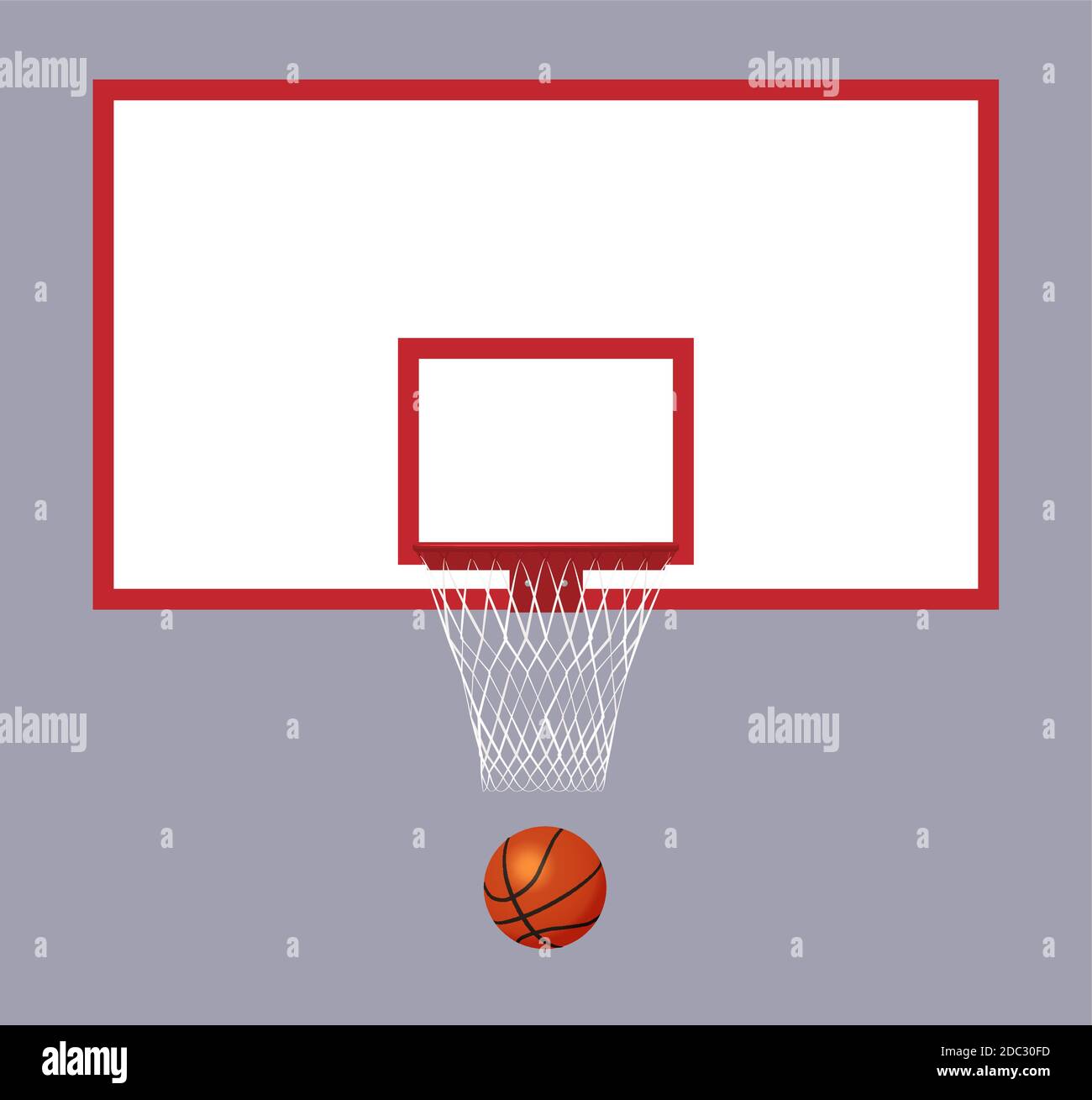 Realistic basketball basket and ball. Vector illustration Stock Vector