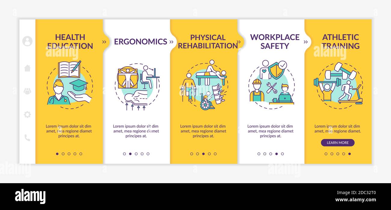 Physical health onboarding vector template Stock Vector