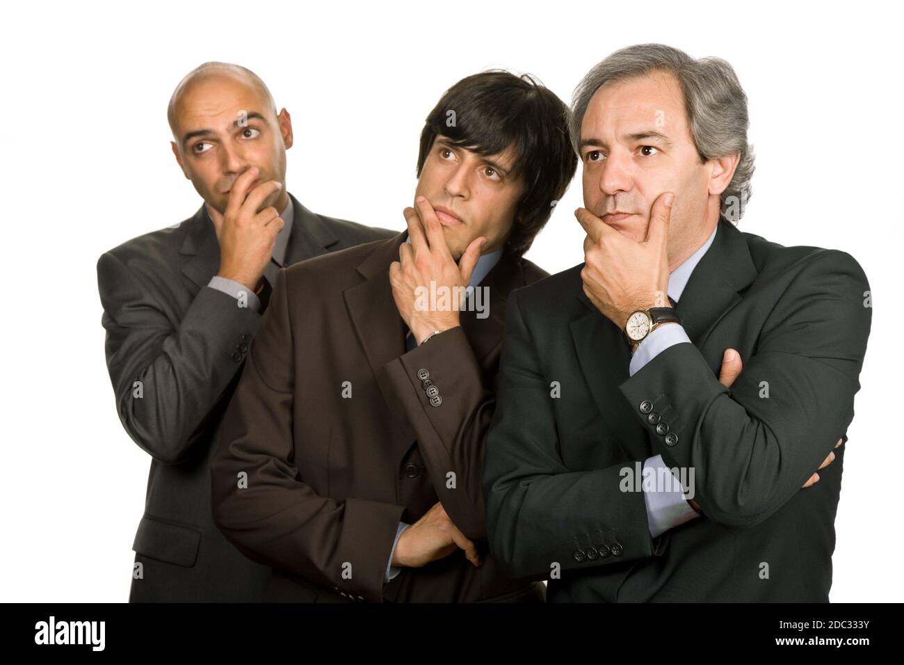 three business man isolated on white background Stock Photo - Alamy