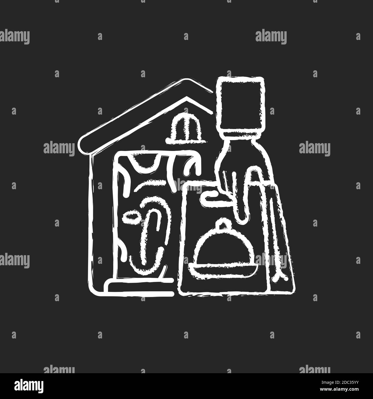 Personal shopping service chalk concept icon home Vector Image