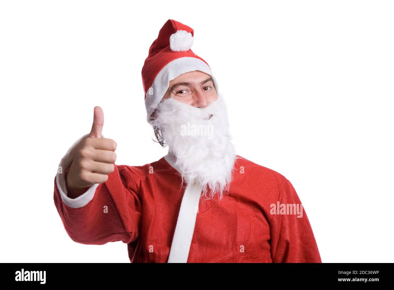happy santa claus isolated on white background Stock Photo - Alamy