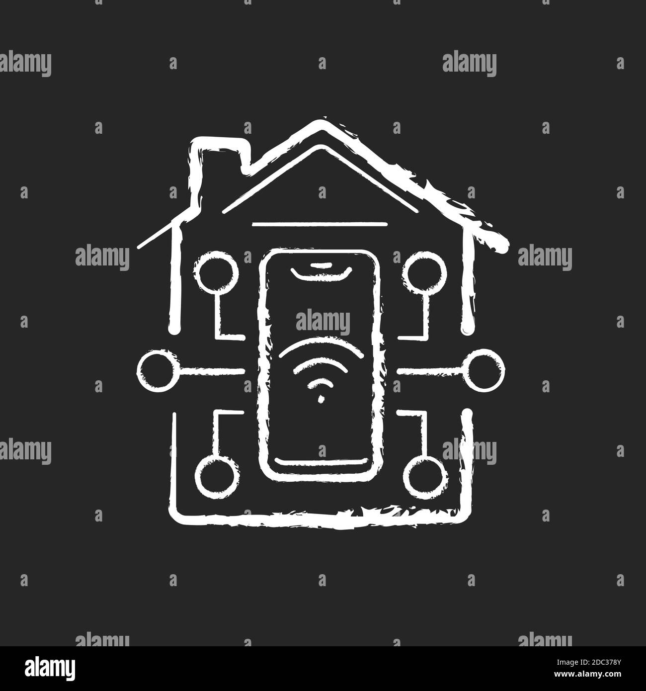 Remote access chalk white icon on black background Stock Vector Image ...