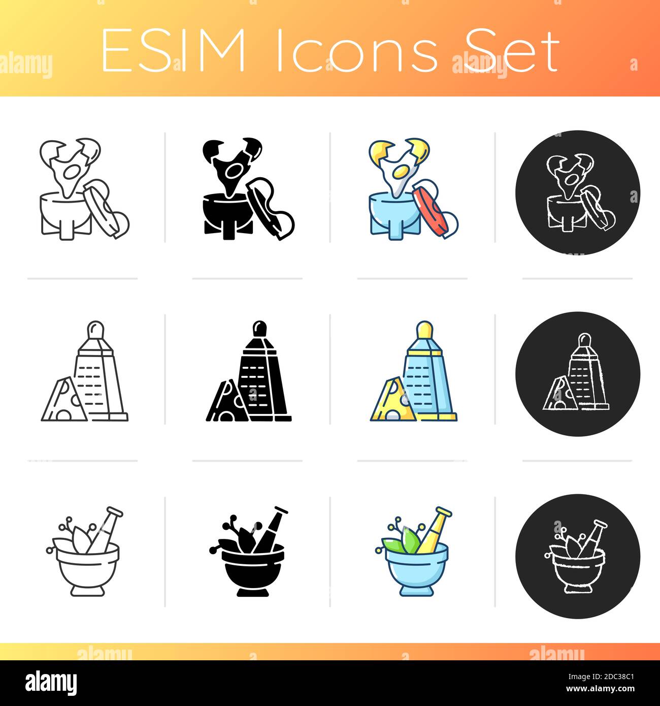 Kitchen utensils icons set Stock Vector Image & Art - Alamy