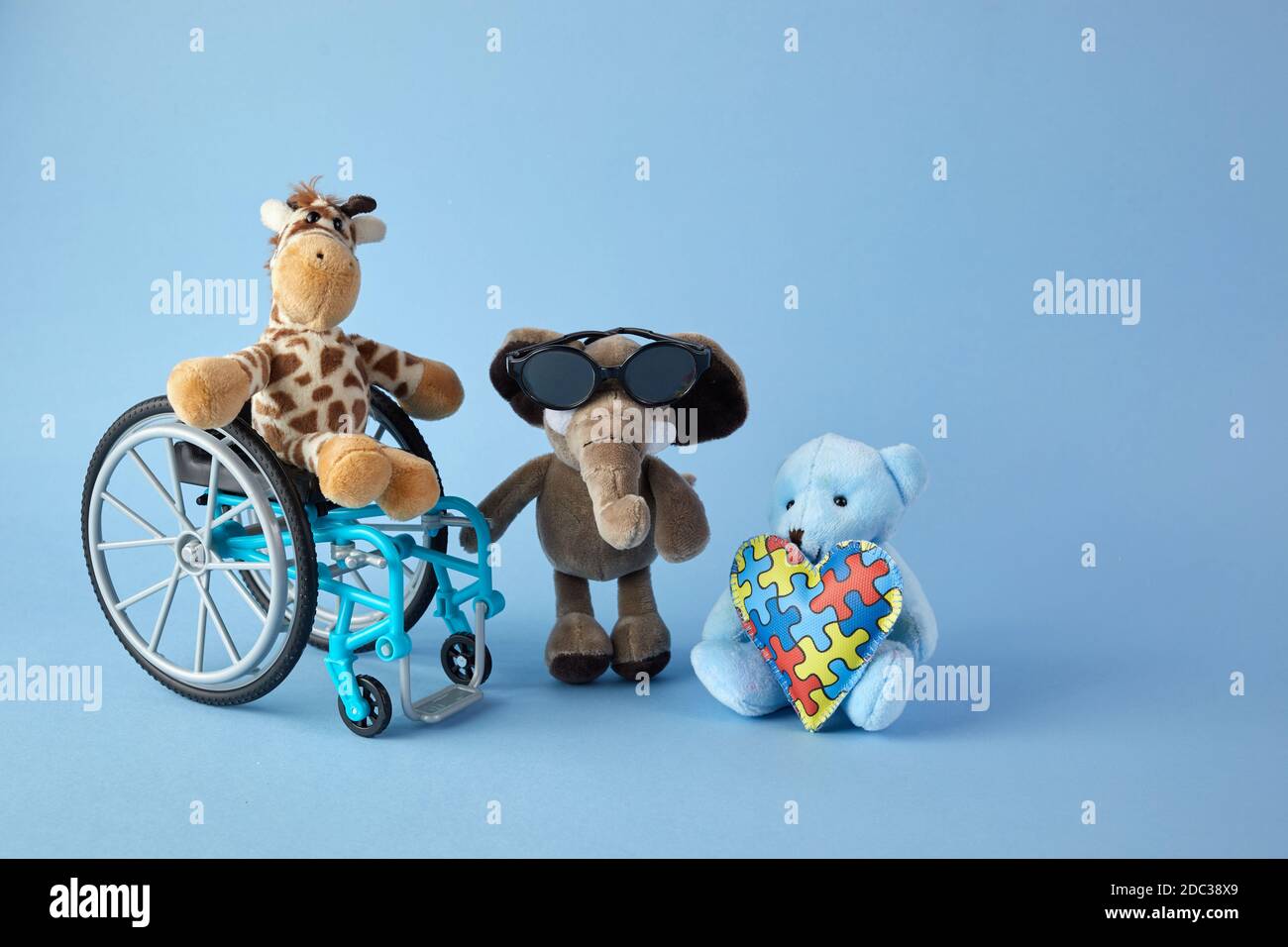 International day of persons with disabilities. Wheelchair with toys ...