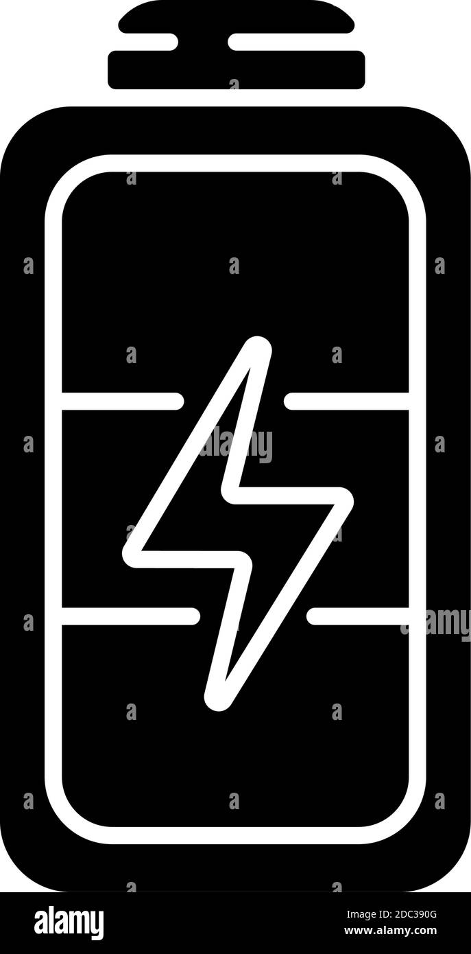 Full battery black glyph icon Stock Vector Image & Art - Alamy