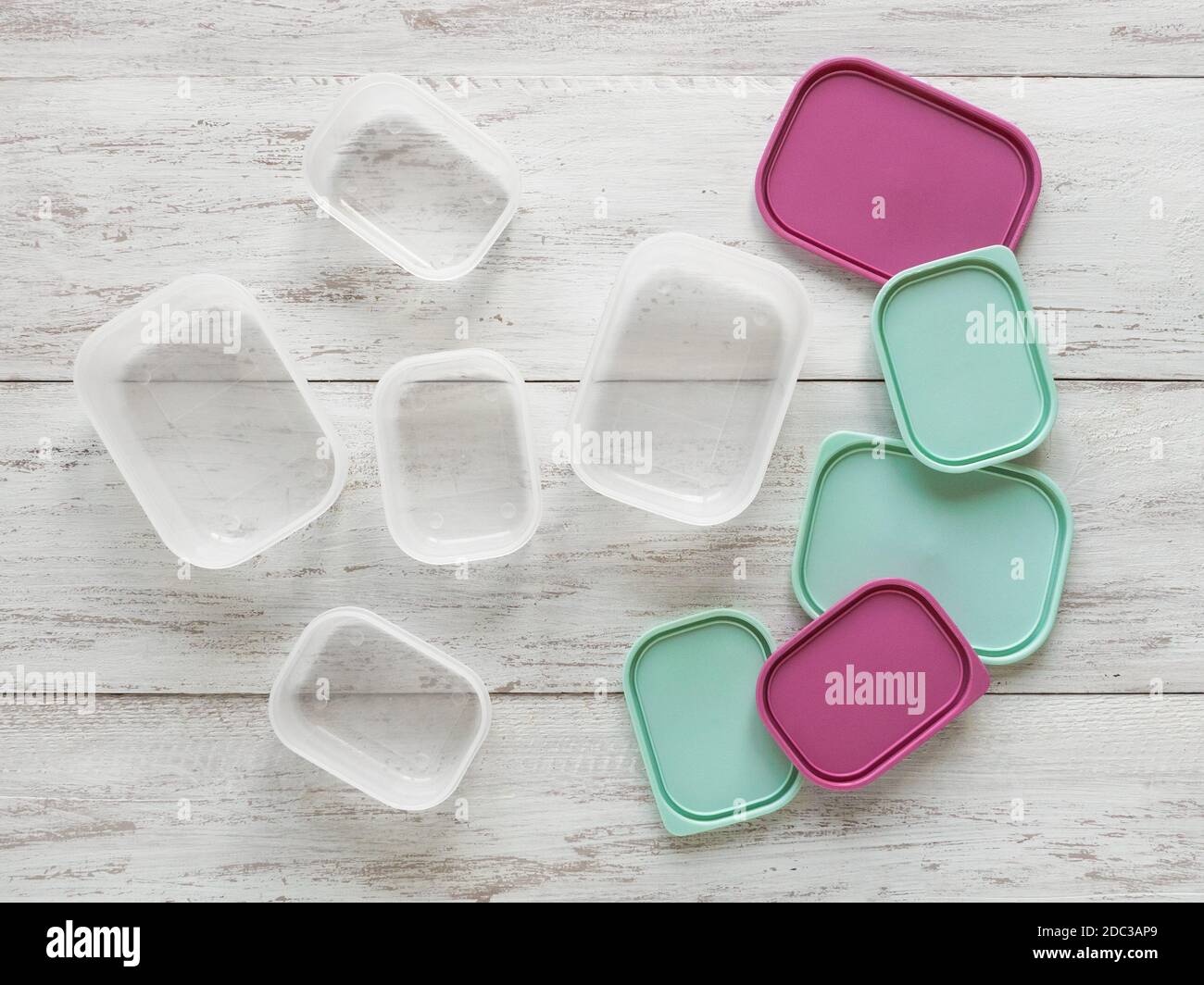 Plastic containers for transportation and storage food products Stock