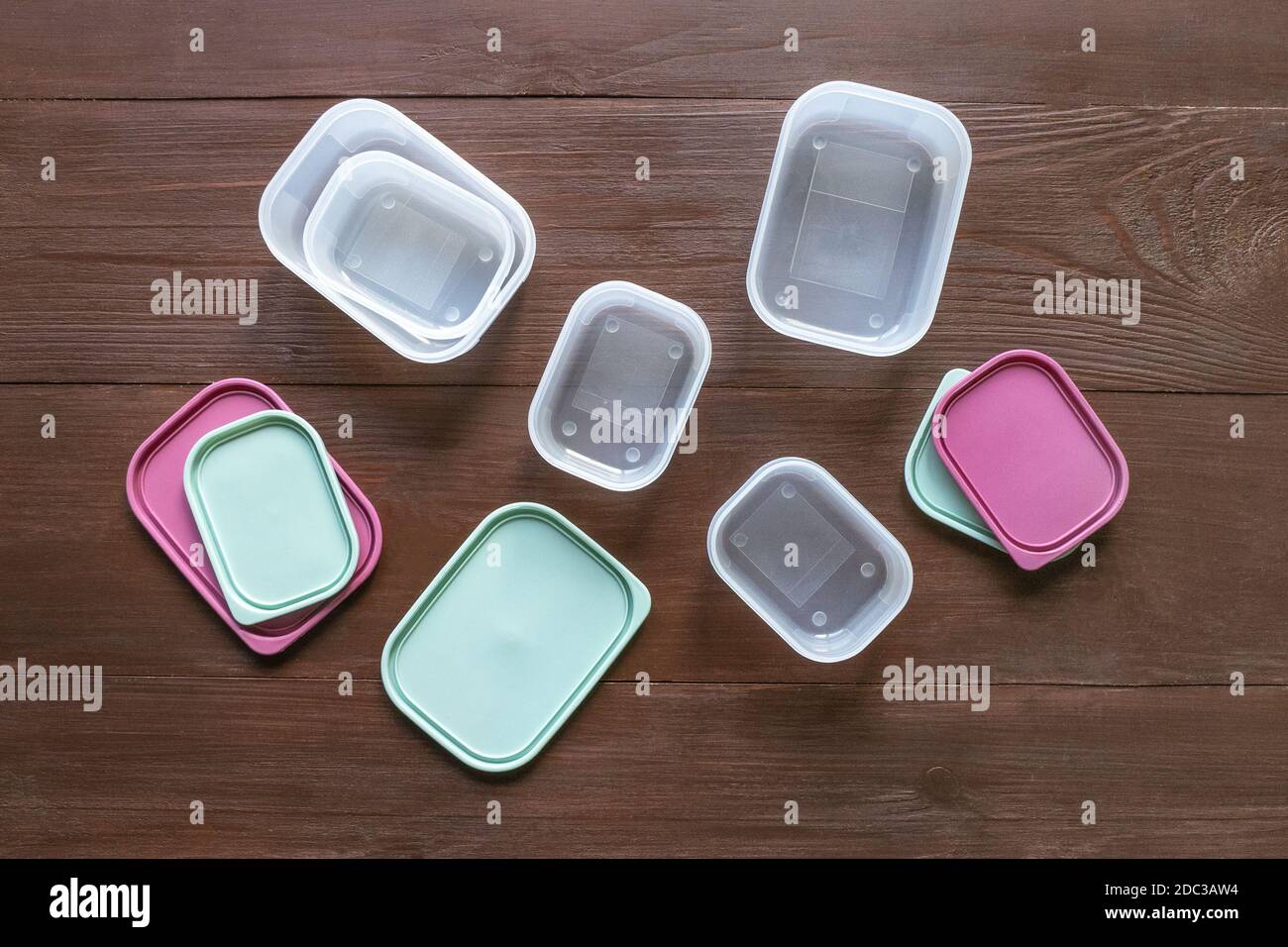 Plastic containers for transportation and storage food products Stock