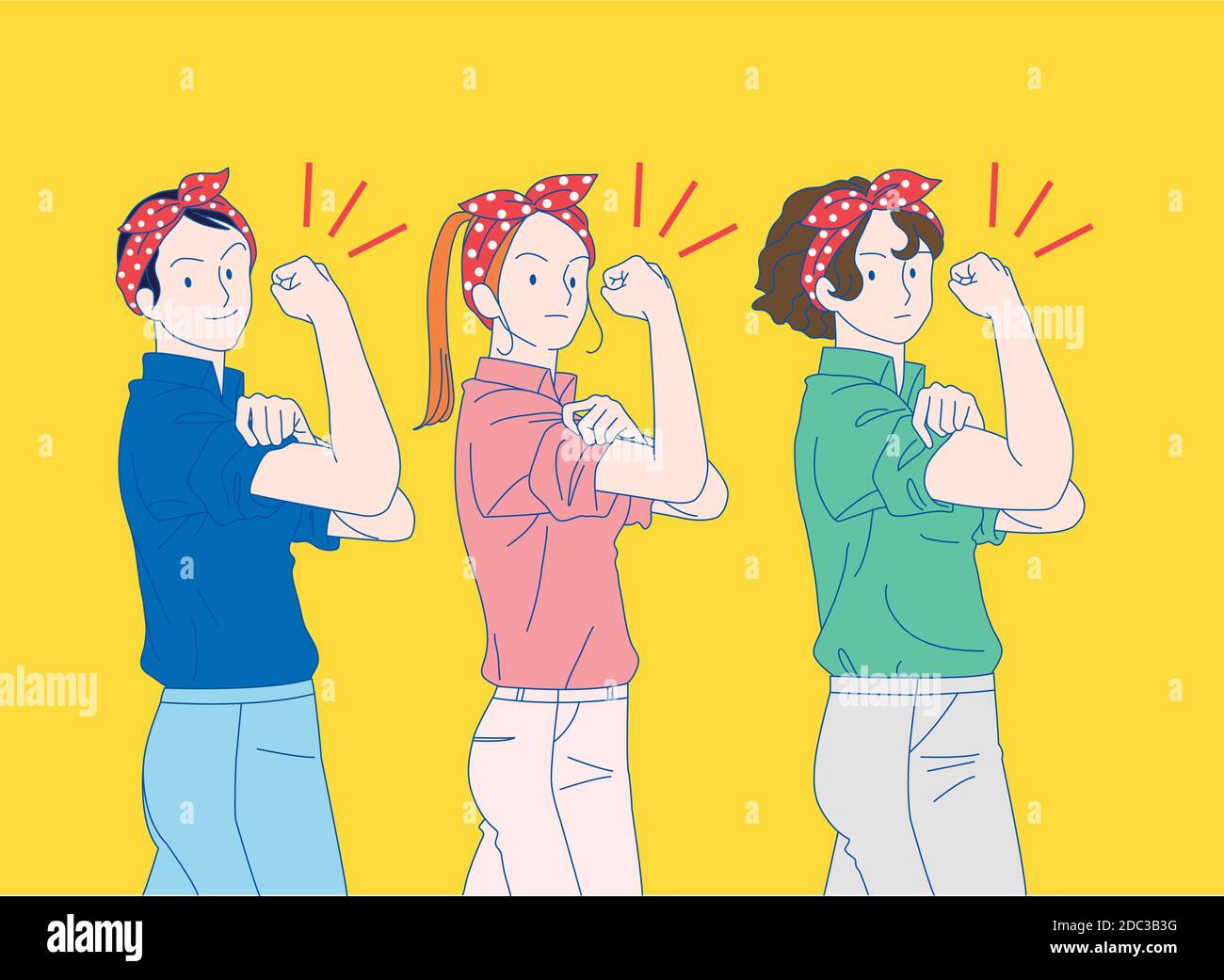 Girls Power, feminine concept and woman empowerment illustration 009