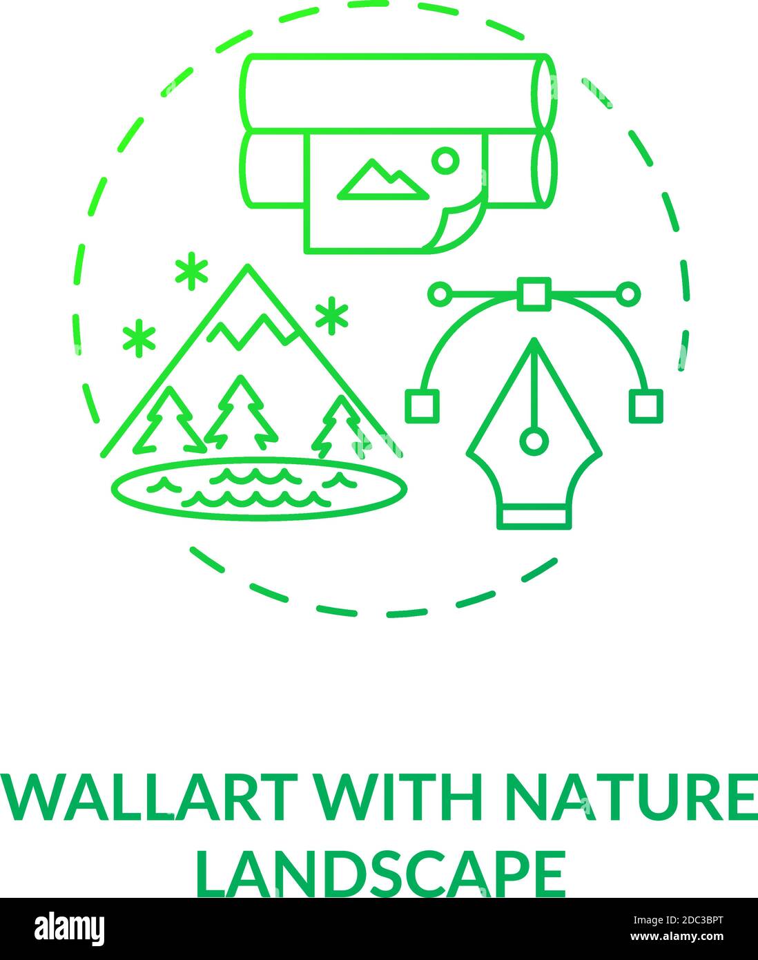 Wallart with nature landscape green concept icon Stock Vector Image ...