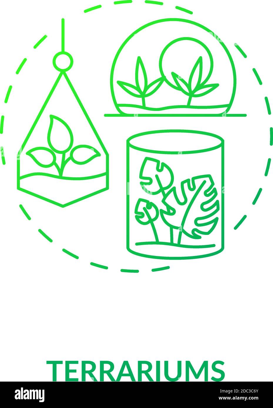 Terrarium green concept icon Stock Vector