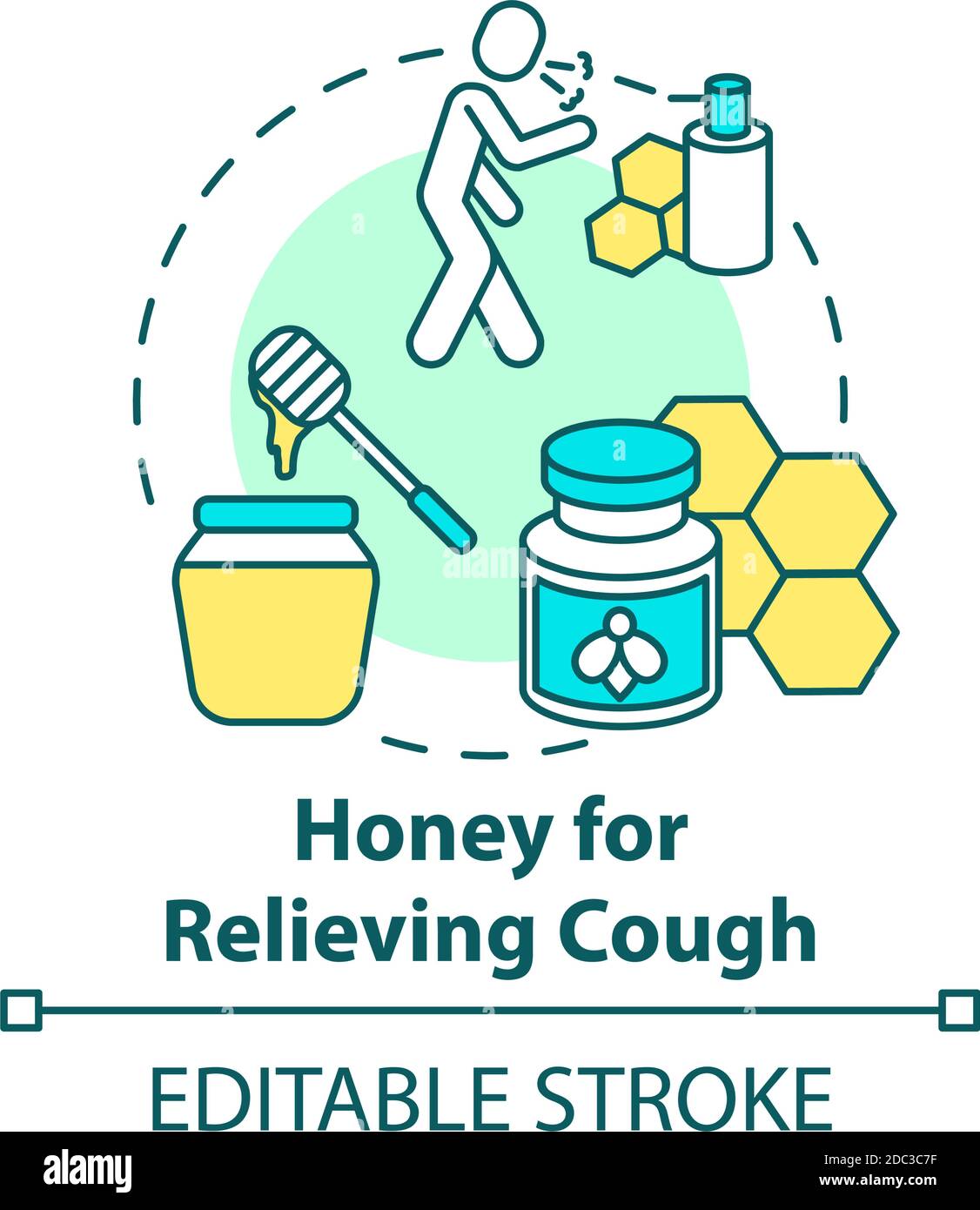 Honey for relieving cough concept icon Stock Vector Image & Art - Alamy