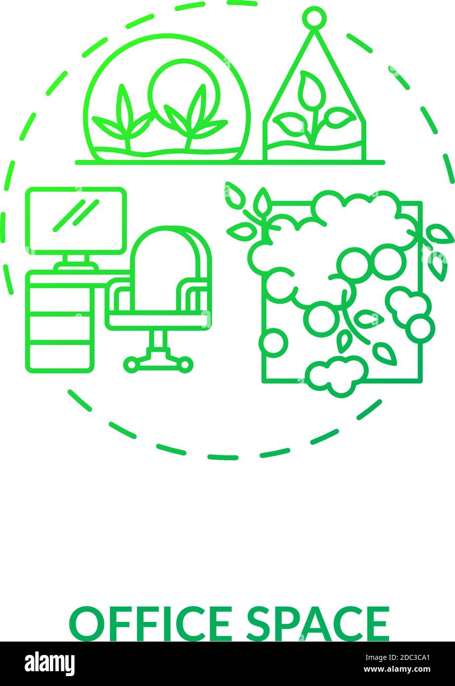 Office space green concept icon Stock Vector Image & Art - Alamy