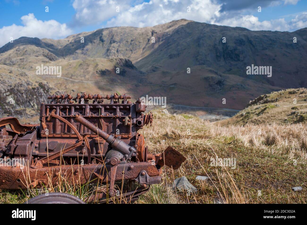 Rusty relic on the side of Coniston Old Man, English Lake District, UK. Stock Photo