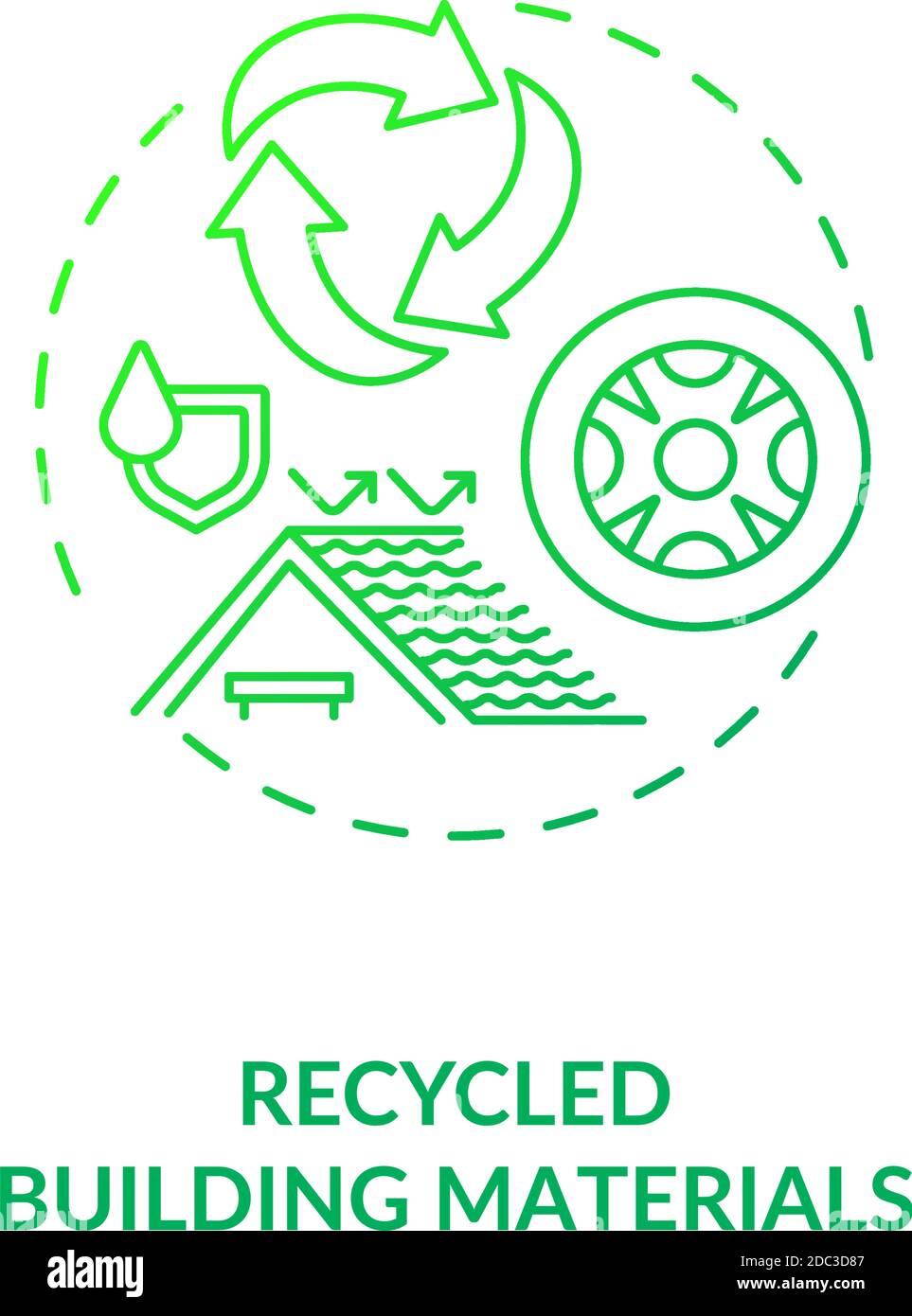 Recycled building materials green concept icon Stock Vector Image & Art