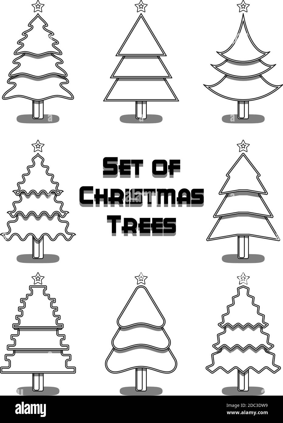 Christmas Trees Contour Stock Vector Image & Art Alamy