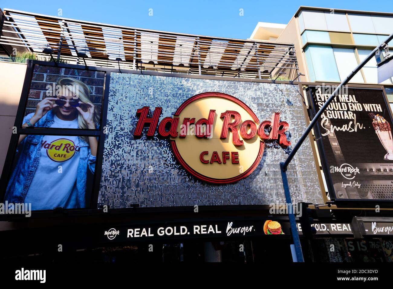 Hard Rock Cafe frontage, Hollywood Boulevard, Los Angeles, California, United States of America Hard Rock Cafe frontage, Hollywood Boulevard, Los Angeles, California, United States of America