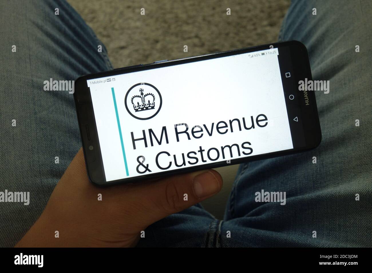 KONSKIE, POLAND - June 29, 2019: HM Revenue and Customs department logo displayed on mobile phone Stock Photo