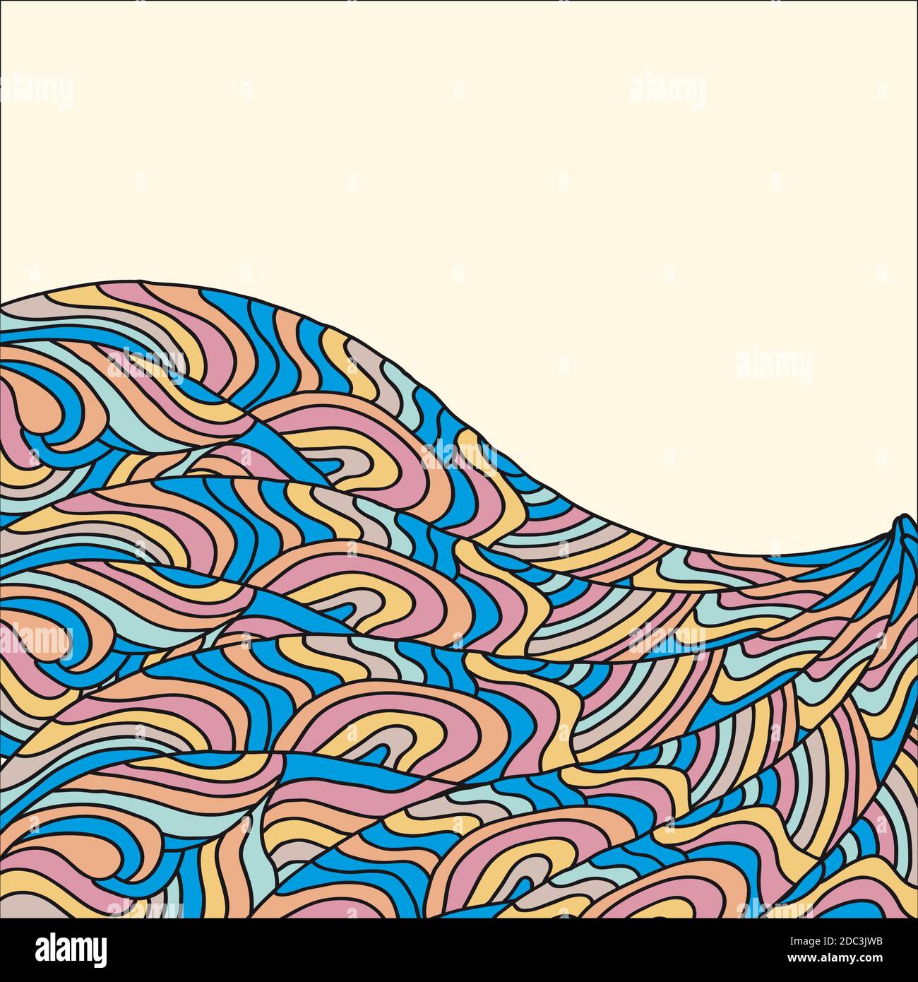 card with wavy colored patterns on white Stock Vector Image & Art - Alamy