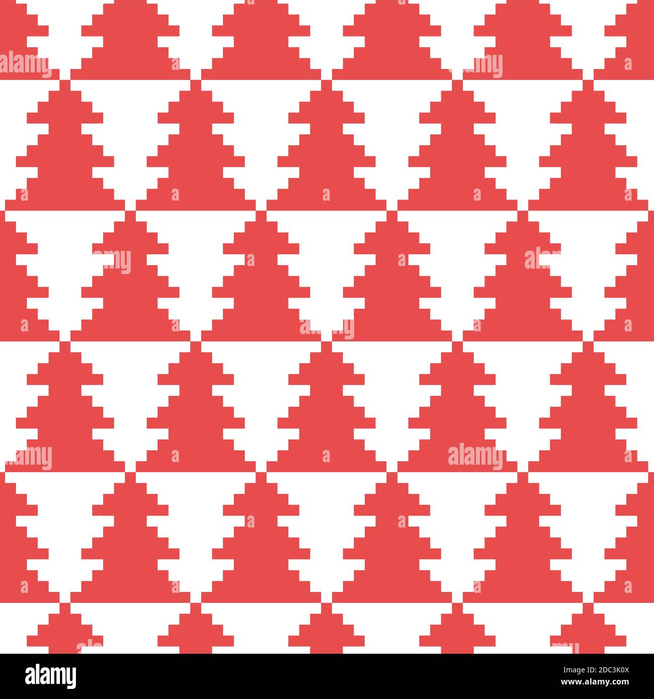 Vector pixel seamless pattern. New Year knitted background Stock Vector
