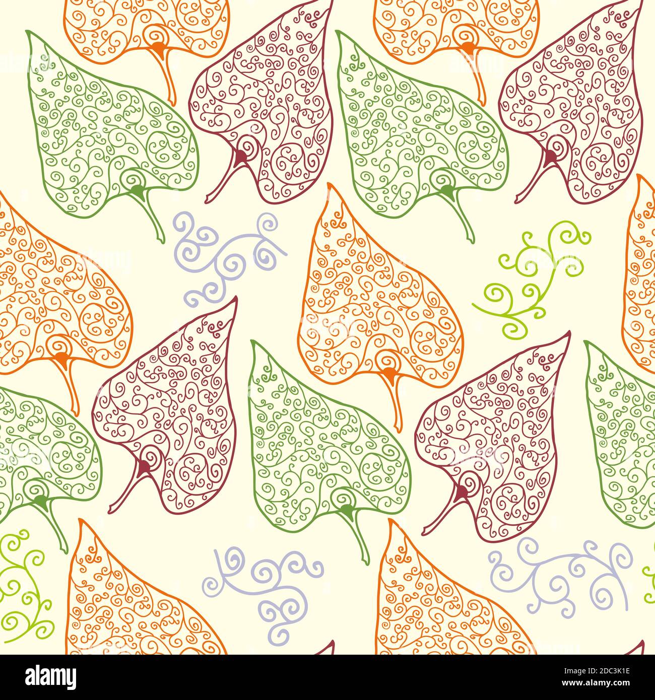 ornamental floral seamless pattern on white Stock Vector
