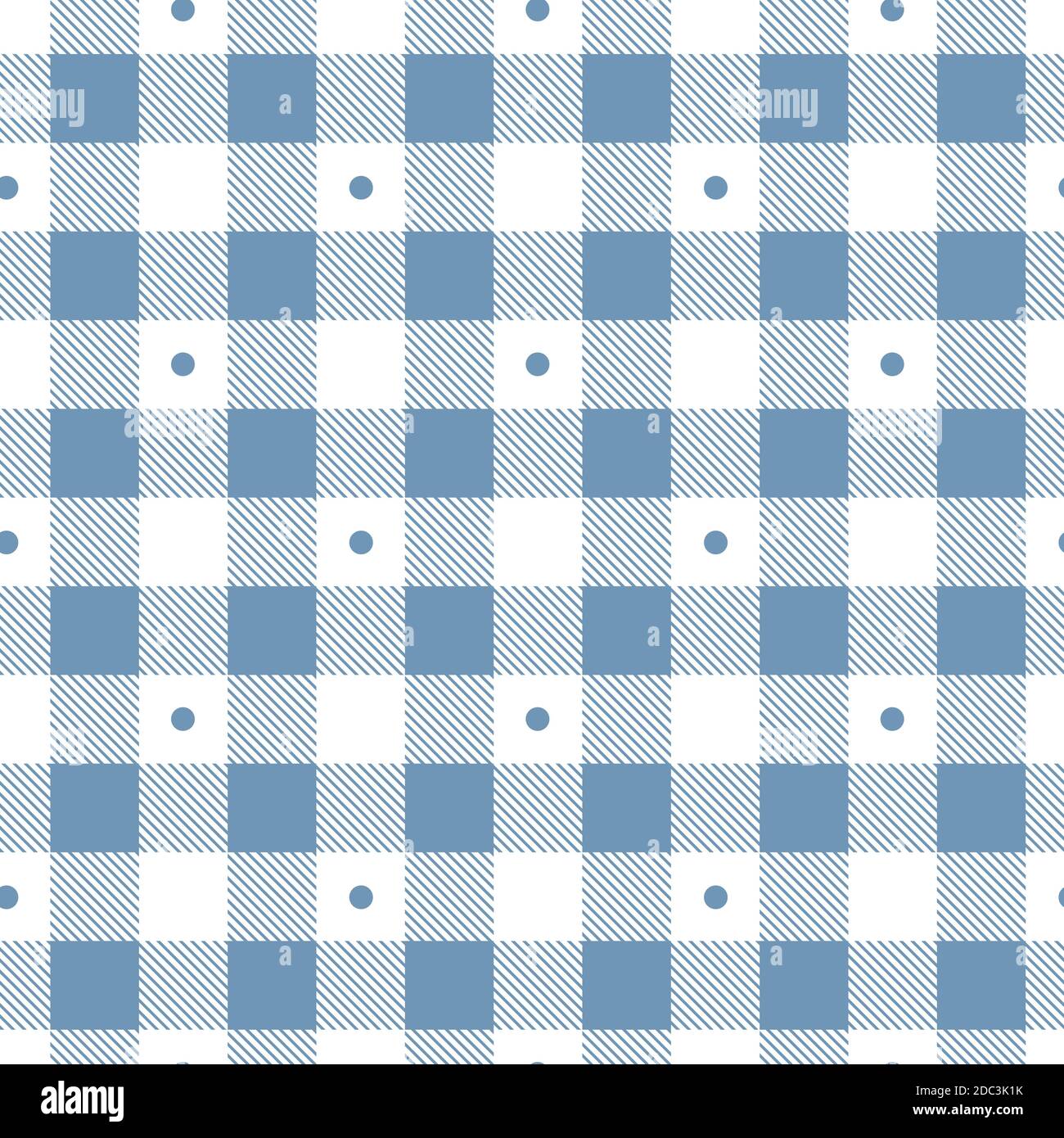 Vector seamless blue knitted pattern. Textile cage Stock Vector