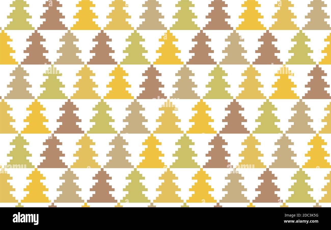 Vector pixel seamless pattern. Christmas knitted background Stock Vector