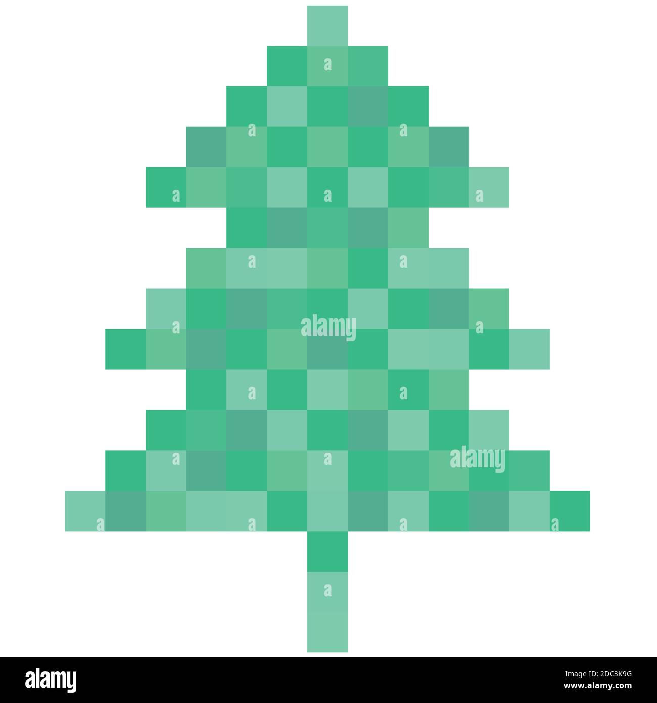 Vector pixel Christmas green and white knitted background Stock Vector