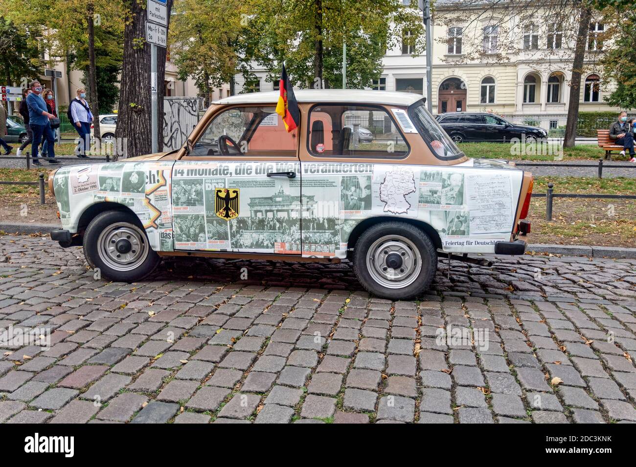 Trabi am Tag der deutschen Einheit in Potsdam, Brandenburg , Deutschland Stock Photo