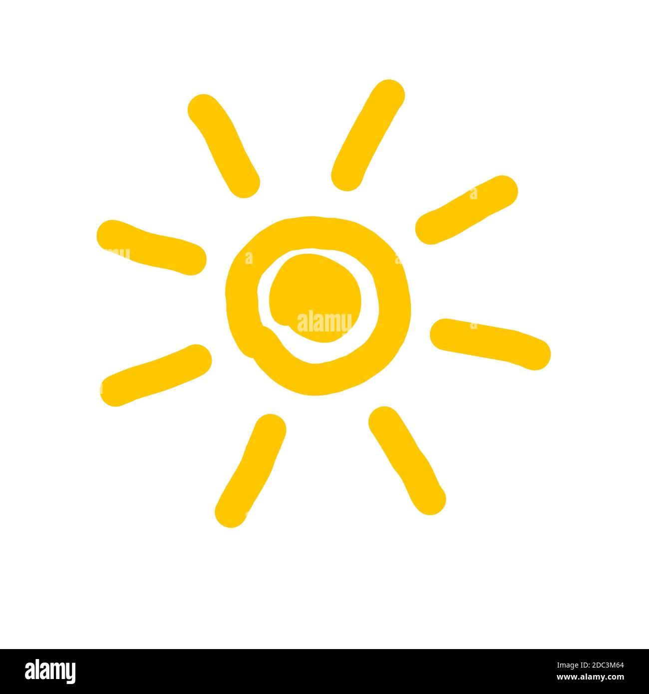 Doodle sun painting. Vector illustration Stock Vector