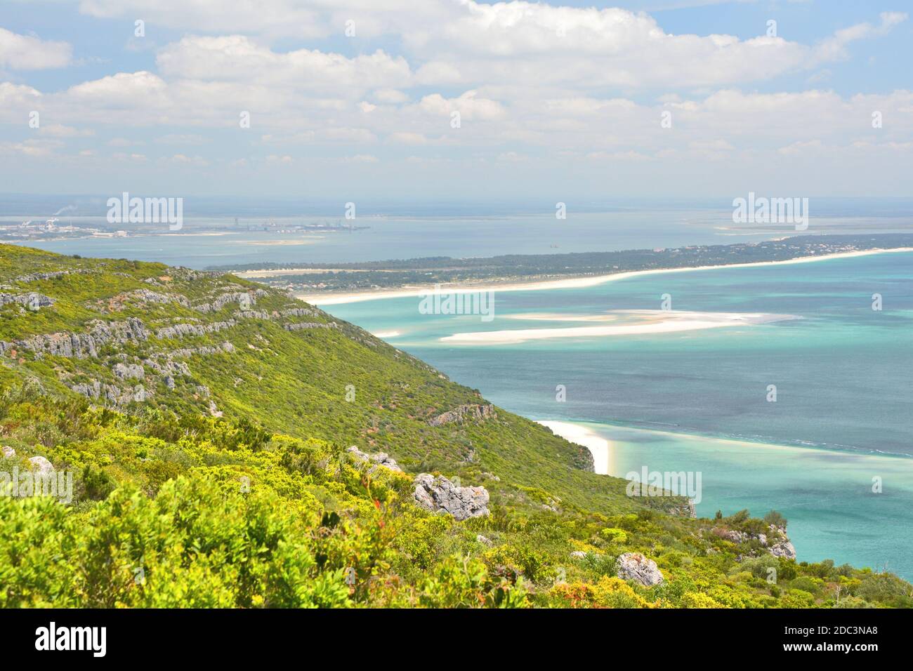 Coast view of Atlantic Ocean in Portugal, Serra da Arrabida. Stock Photo