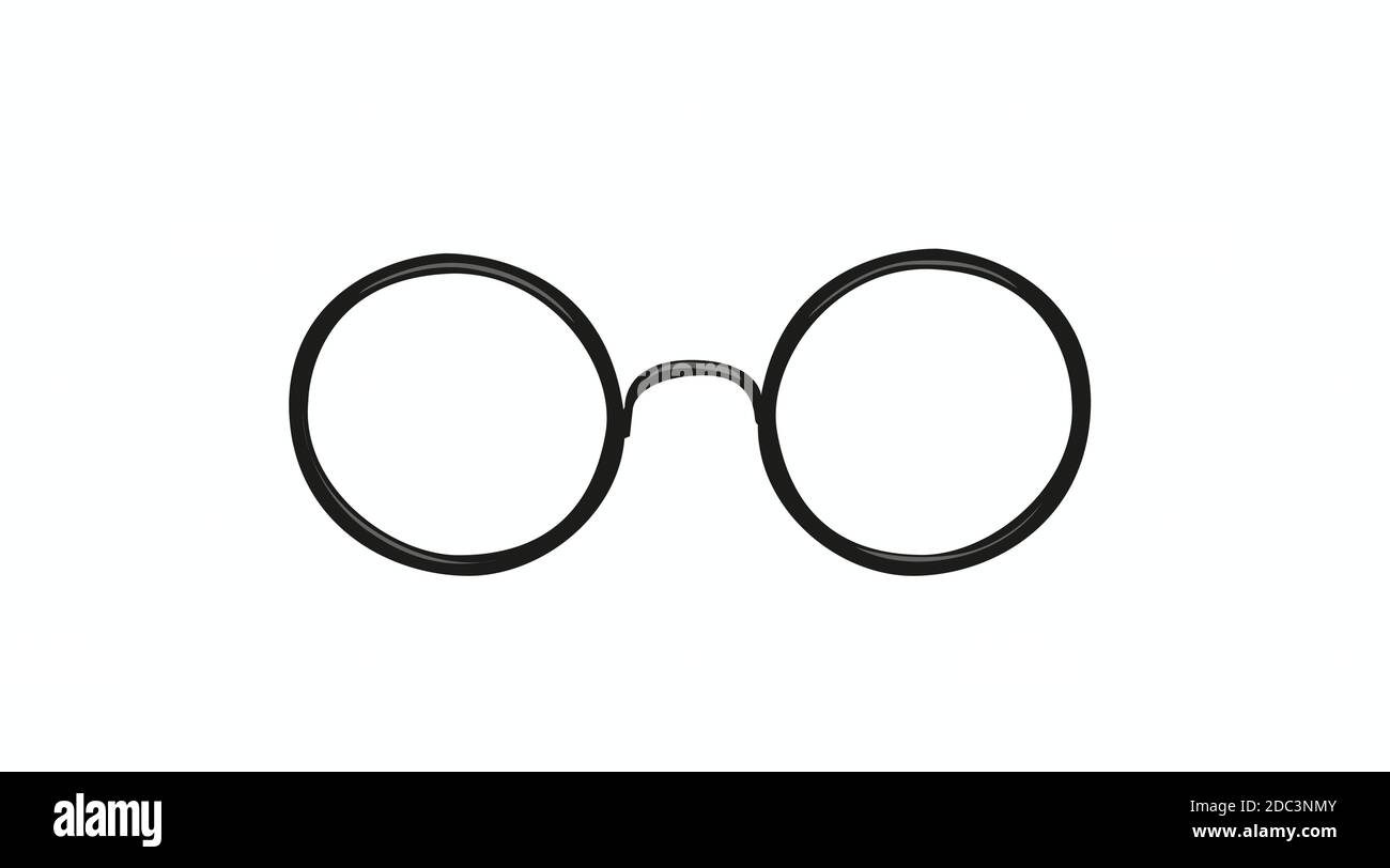 Vector Isolated Illustration of Rounded Glasses Stock Vector