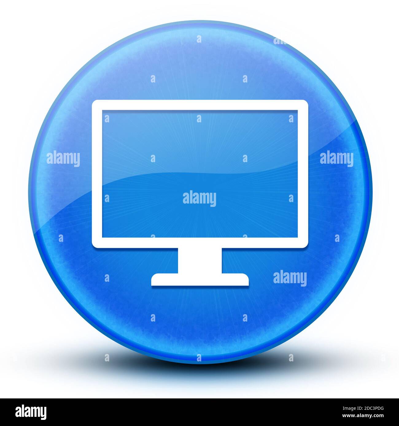 Monitor eyeball glossy blue round button abstract illustration Stock ...