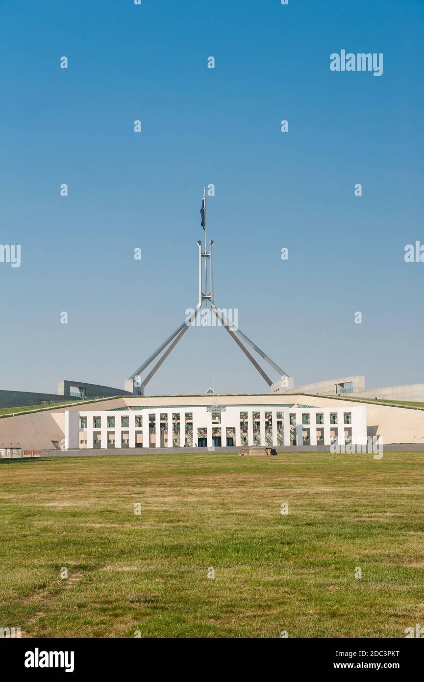 Main entrance to the Parliament of Australia, Canberra Stock Photo